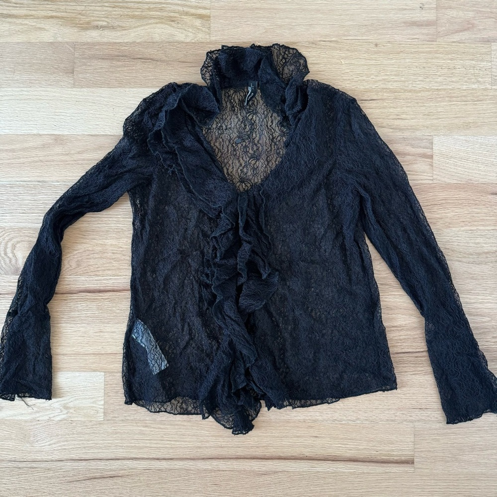 Mango black lace top